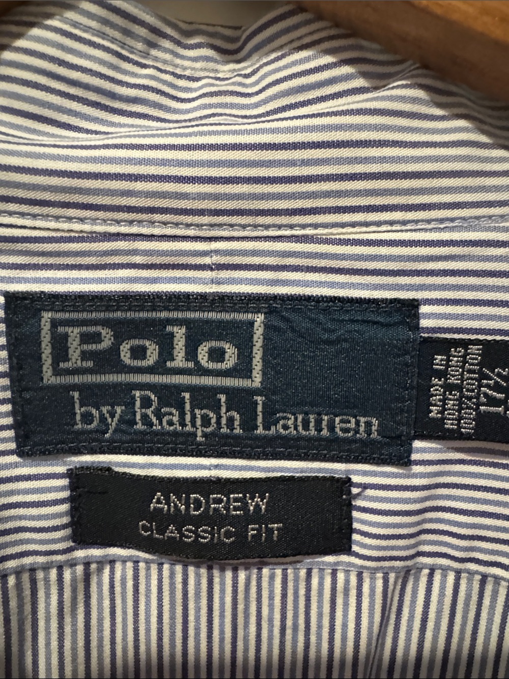 Polo by Ralph Lauren Blue and White Pinstripe Dress Shirt - Picture 2 of 6